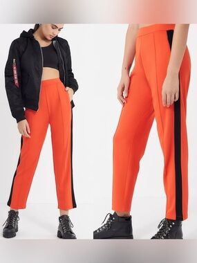 Urban Outfitters Tess Tricot Track Pants Orange Sz Medium Blokette Retro Sporty